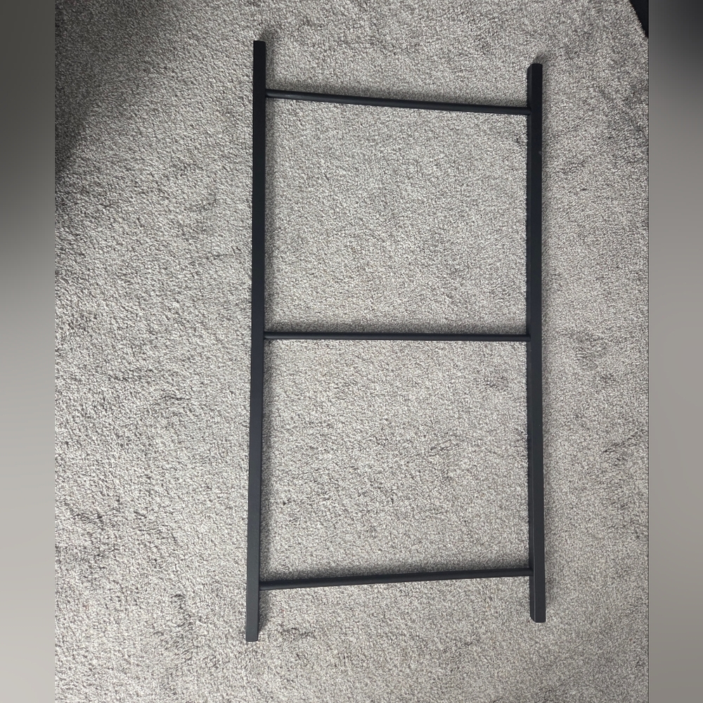 36"x18" Black Metal Ladder with Wall Mounting Pieces